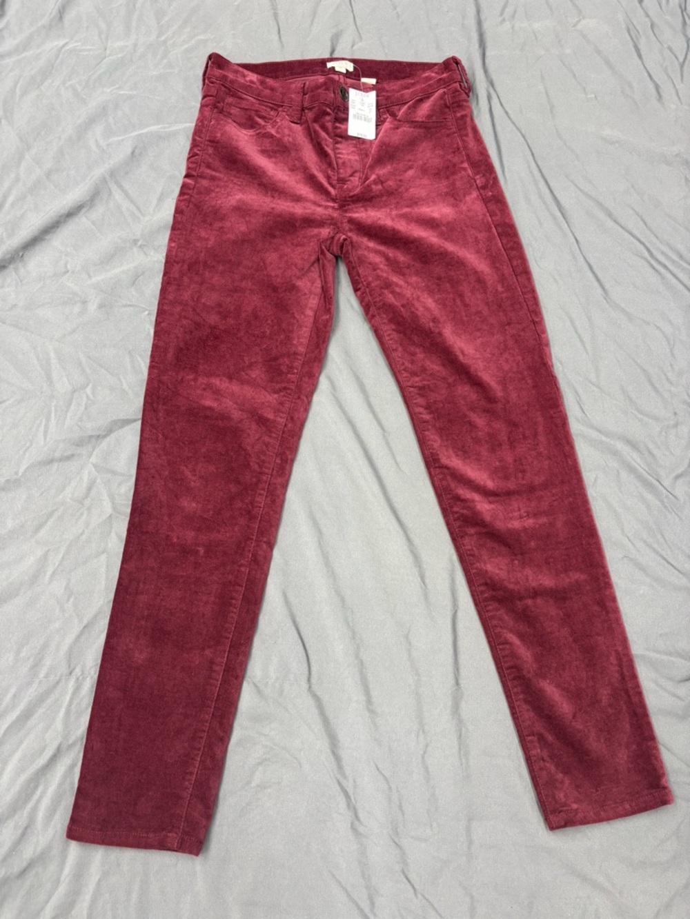NWT J.Crew Women's Burgundy Stretch Jeans - 27